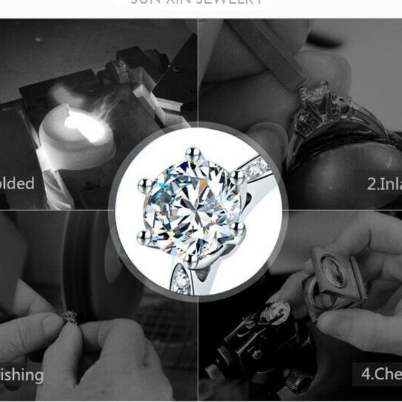 Beautiful Halo Simulated Diamond 925 Stamped - Picture 8 of 9